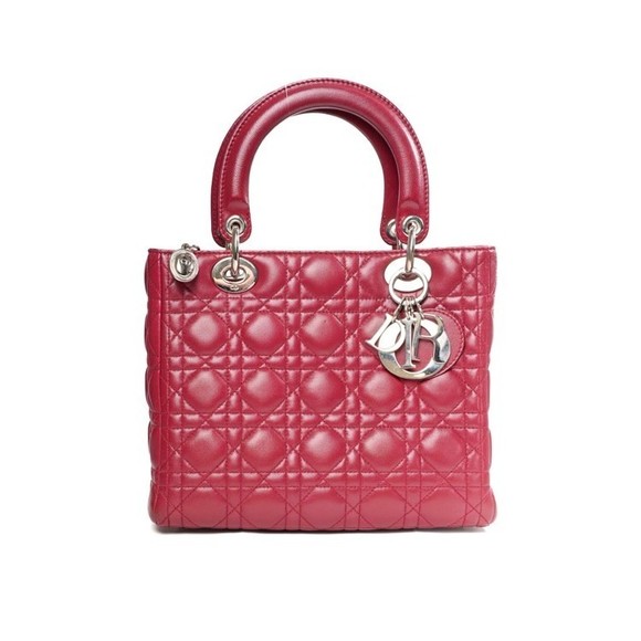 Dior Lady Medium Vintage Cannage Red - vintage - Picture 1 of 1